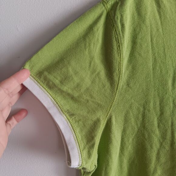 Vintage Tommy Hilfilger Womens Y2K Top Size 2XL Crew Neck Short Sleeve Green - Picture 2 of 7